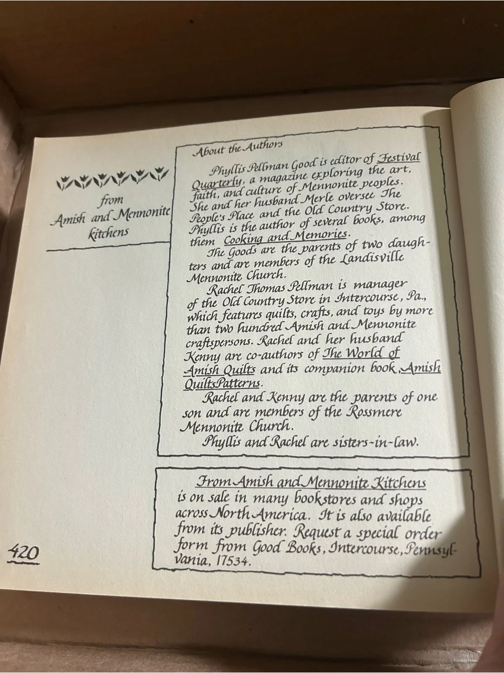 From Amish and Mennonite Kitchens Cookbook -